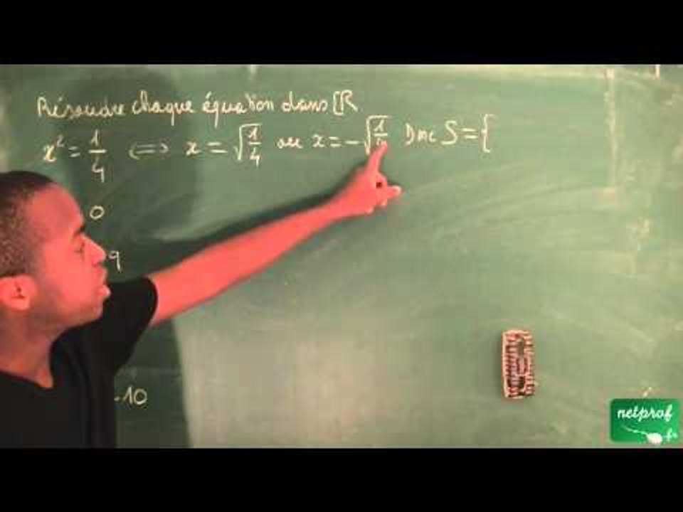 154 / Fonction carrée, équations et inéquations / Résoudre une équation du type x² = a