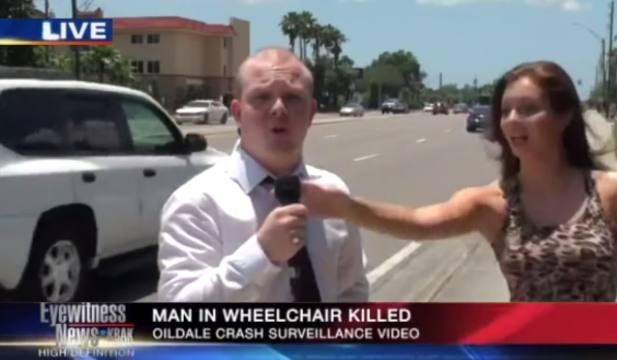 Reporter Is Interrupted By A Female On Live Tv