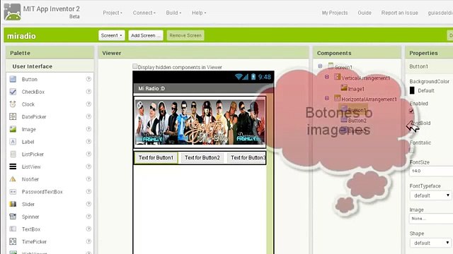 Como crear un streaming de radio en app inventor ( App de radio para android ) #1