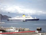 SAGA ROSE:  A TUG BOAT IN FUNCHAL SAY GOODBYE TO SAGA ROSE