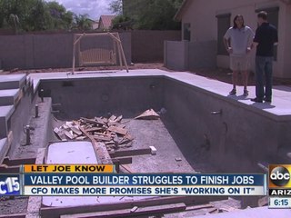 Valley pool  builder struggles to finish jobs