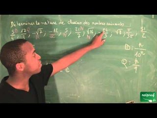 012 / Nombres, ordre dans R / Nature d'un nombre (1)