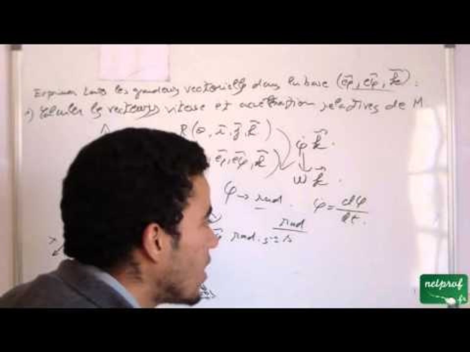 Composition du vecteur vitesse et accélération, Exercice 2, part 02