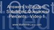 Percents Video 1:  Answers to Student-Submitted Questions
