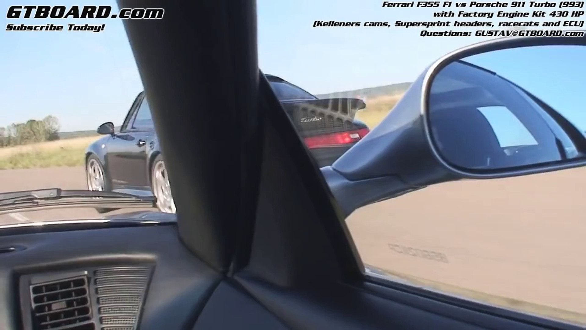 Hd Ferrari F355 F1 Vs Porsche 911 Turbo 993 With Engine