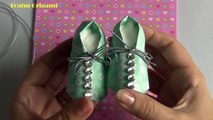 Origami slip-on ❀ Paper Shoes Sneakers ✽ Baby Shower Gift Idea Origami Baby Shoes