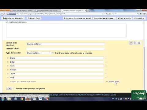 Création de formulaire en ligne avec Google documents