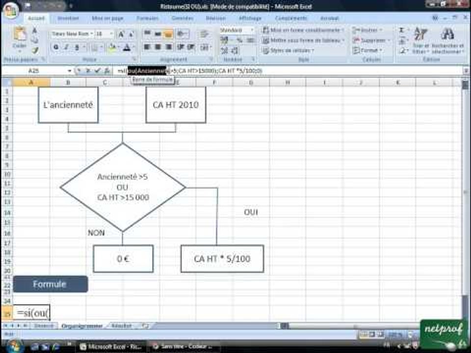 Excel : La fonction SI OU (exo1)