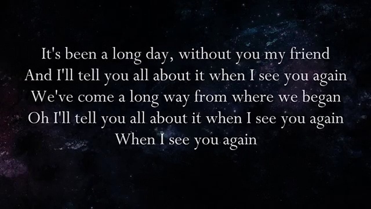 Wiz Khalifa - See you again Lyrics HD Original - video Dailymotion