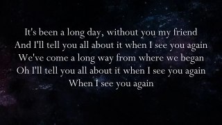Wiz Khalifa - See you again Lyrics HD Original