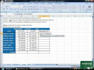 Excel : Fonction SI imbriquée (exercice 2)