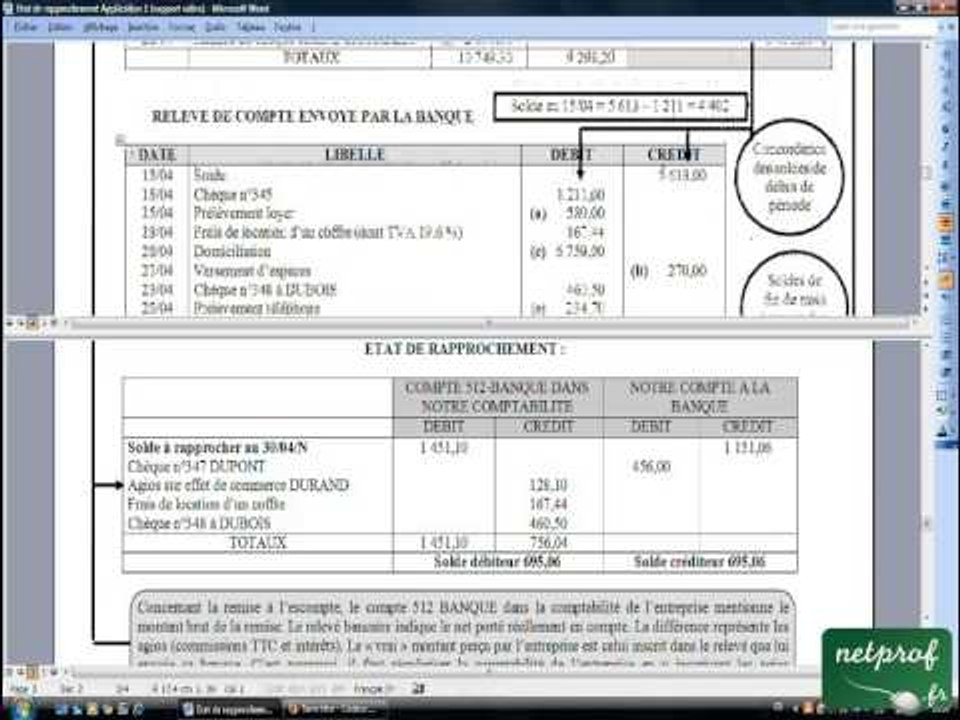 10.2 Etat de rapprochement  Application 1