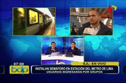 Situación en estación Santa Rosa: instalan semáforos para usuarios del Metro de Lima