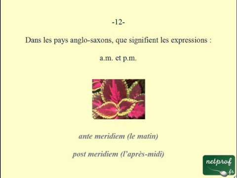 Culture générale : Test 2