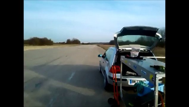 kévin avec son karting 1er essaie