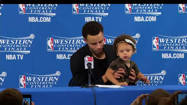 Steph Curry's daughter steals the show at postgame press conference