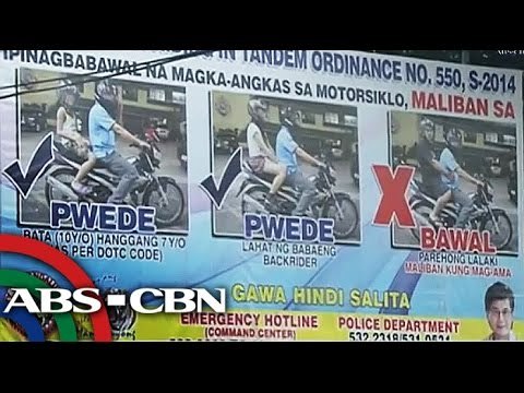 Mandaluyong bans 2 unrelated men from riding same bike