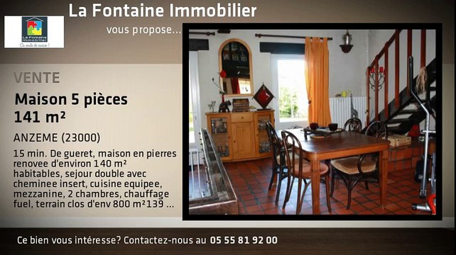 A vendre - Maison - ANZEME (23000) - 5 pièces - 141m²