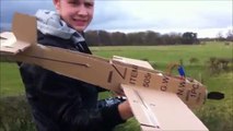 radio-controlled plane with cardboard