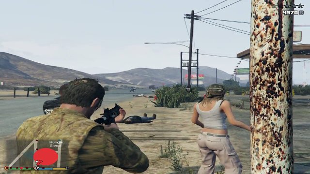 GTA V - Airstrike Mod (Police Shootout @ Trevor Meta Lab)