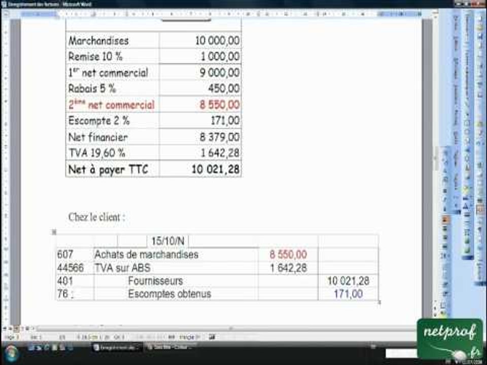 07.2 Enregistrement des factures