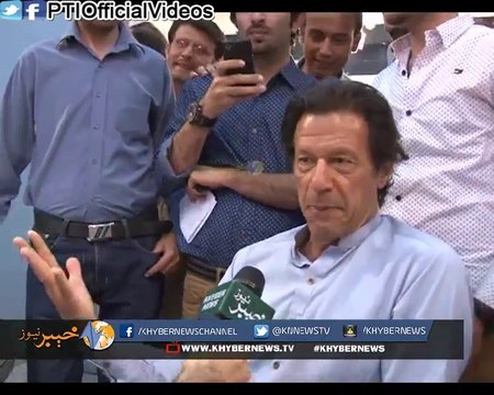 Chairman PTI Imran Khan Visits Khyber News Office In Islamabad 22 May 2015