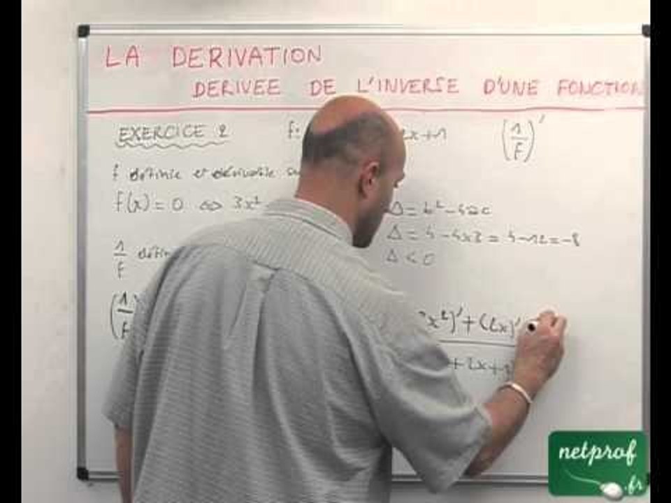 28 Dérivation : dérivée de l'inverse d'une fonction