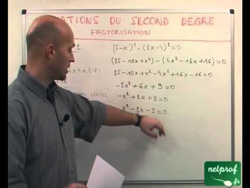 16 Equation du second degré : factorisation