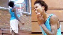 High School Basketball Star Hits Chin on Rim to Show How High He Can Jump
