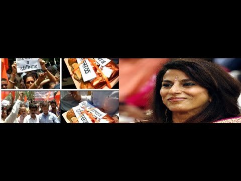 Shiv Sena protests outside Shobhaa De's house