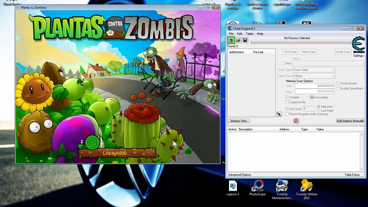 Hack para Plantas vs Zombies (Dinero) con Cheat engine
