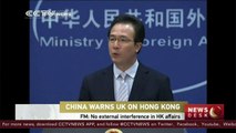 China warns U.K. on Hong Kong affairs