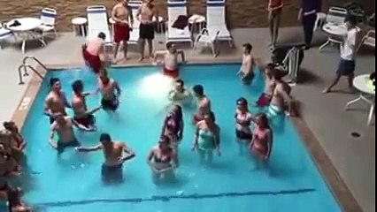 Stillwater Concert Choir singing in hotel pool