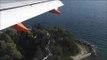 Approaching and Landing at Corfu Airport , Greece on an Easyjet flight