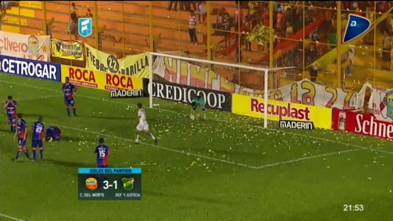 Crucero del Norte 3 Defensa y Justicia 1 - Primera Division 2015 - Fecha 13
