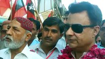QAT Jalsaa Ayaz Latif Palijo during Media briefing Mohabt e Sindh Rally Sakrand, 22th May 2015