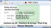 Lecture no.10 - Pointers & Arrays - Part 6 by Khezer Mustafa