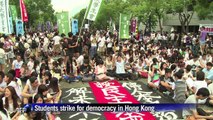 Thousands of Hong Kong students on strike for democracy