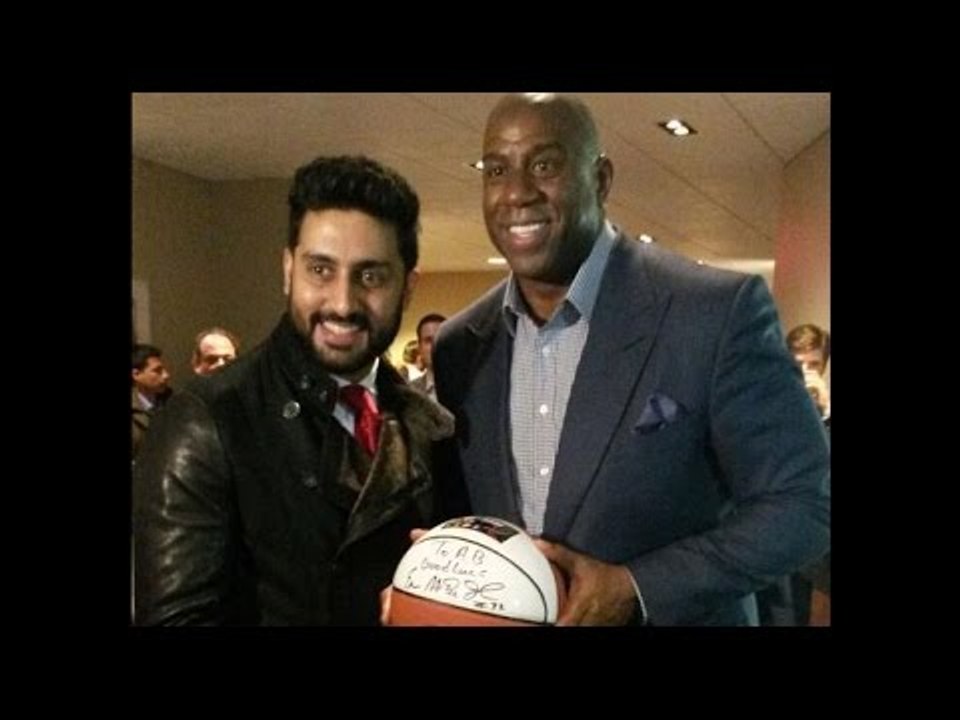 Abhishek Bachchan Meets Magic Johnson, Says 'dream' Fulfilled