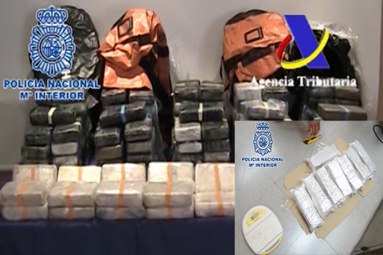 Incautados 165 kg de cocaína en dos operaciones
