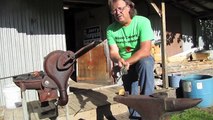 Blacksmith Hardening and Tempering a Horseshoe Knife