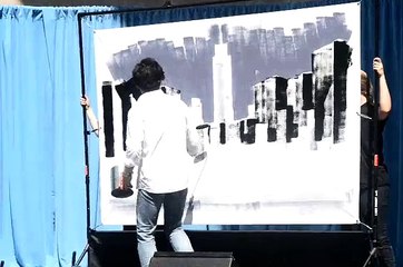 Japan Day NYC 05-10-2015: Takeshi Sato - Live Painting (Roller Art) - Part 2