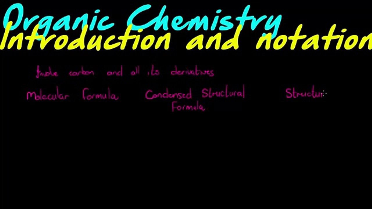 Organic Chemistry Introduction and Notation