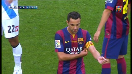 Xavi's substitution in his final league game with FC Barcelona