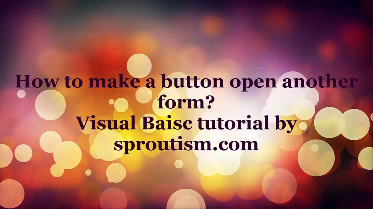 How to make a button open another form in Visual Baisc 2010