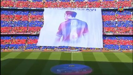 Tifo For Xavi at Camp Nou