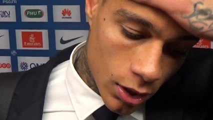 Réaction de Gregory Van Der Wiel en zone mixte après PSG-Reims (3-2)