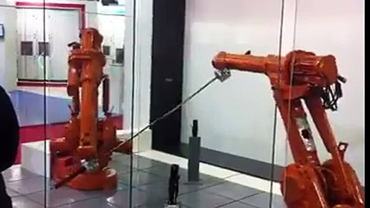 Robot Samurai doing Sword Fight