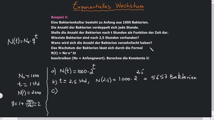 Exponentielles Wachstum - Teil 1. Beispiel 3
