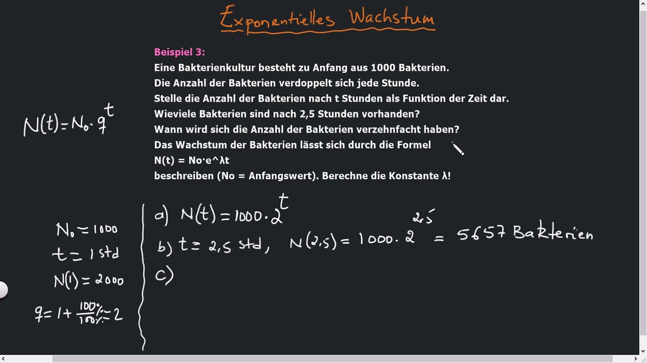 Exponentielles Wachstum - Teil 1. Beispiel 3